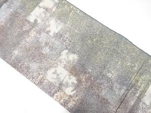 引き箔破れ格子模様織り出し袋帯